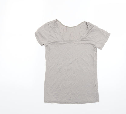 alrism Womens Grey   Basic T-Shirt Size S