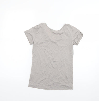 alrism Womens Grey   Basic T-Shirt Size S