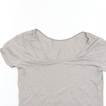 alrism Womens Grey   Basic T-Shirt Size S
