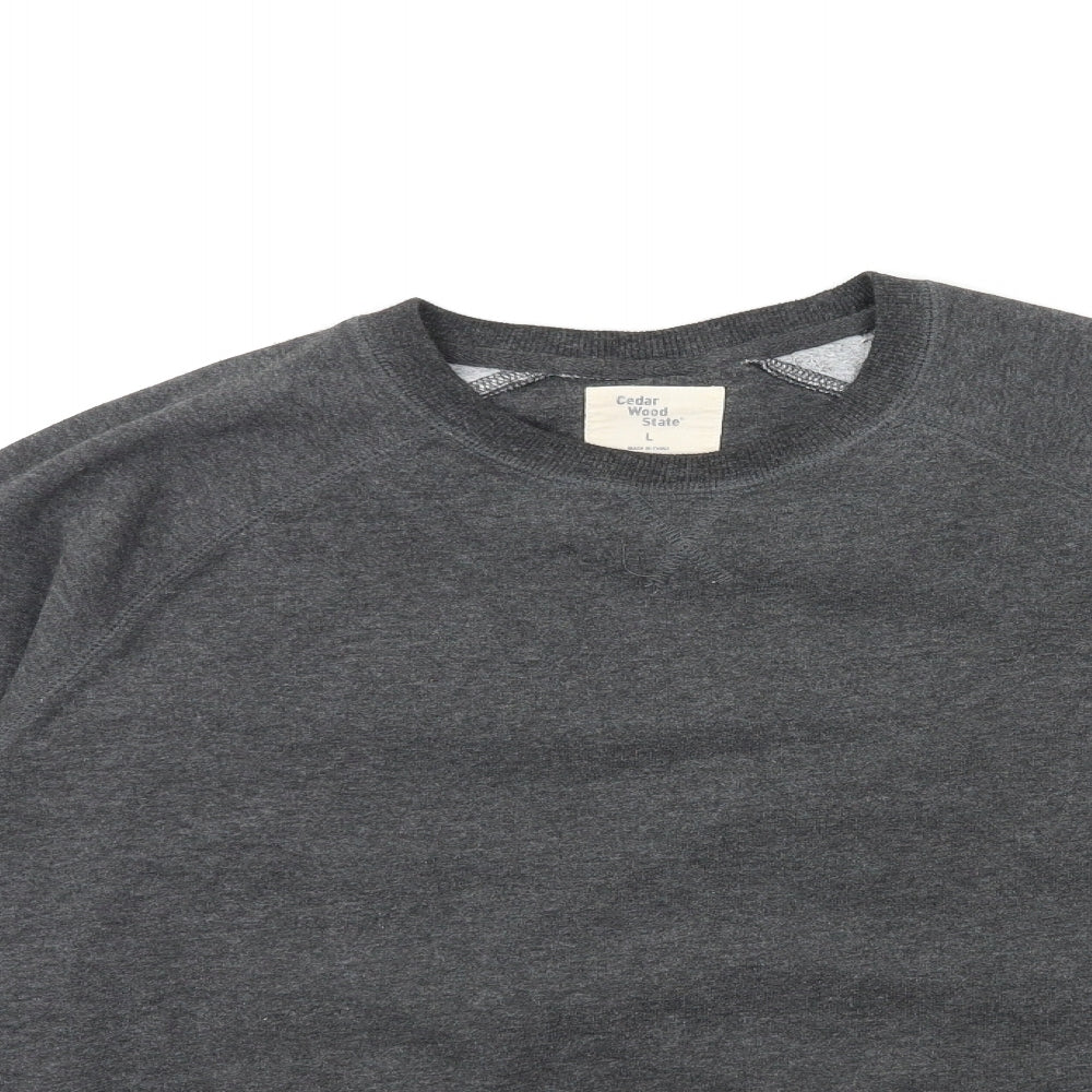 Mens UK Size L Cedar Wood State Grey Pullover Sweatshirt