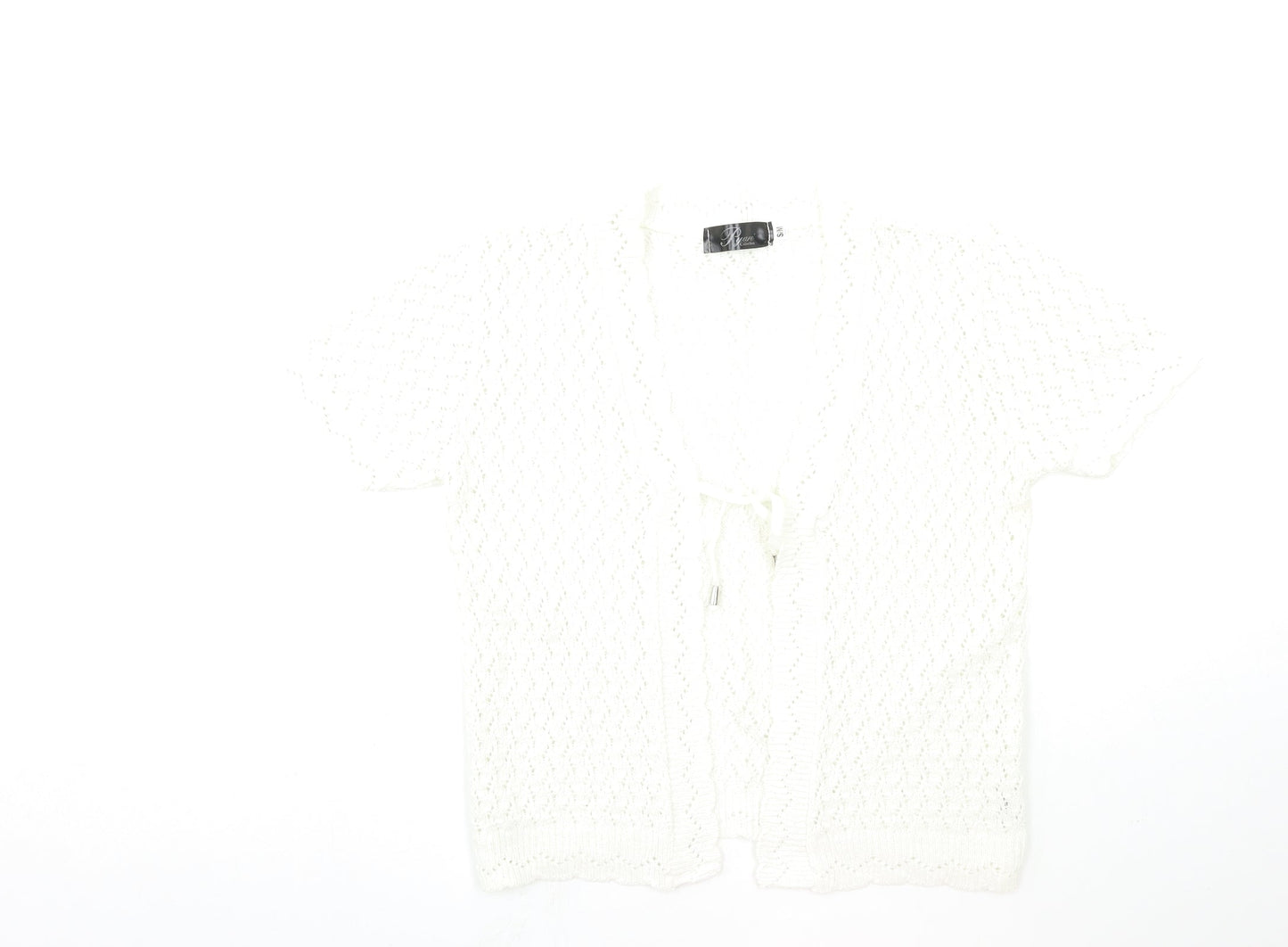 Pyari Womens White  Knit Cardigan Jumper Size S