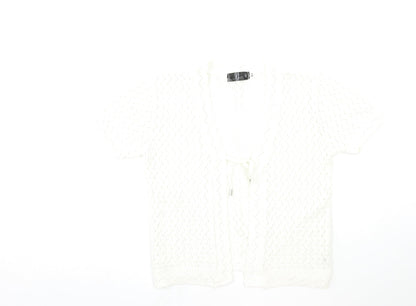 Pyari Womens White  Knit Cardigan Jumper Size S