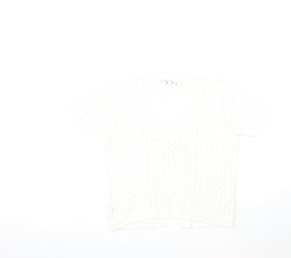 Pyari Womens White  Knit Cardigan Jumper Size S