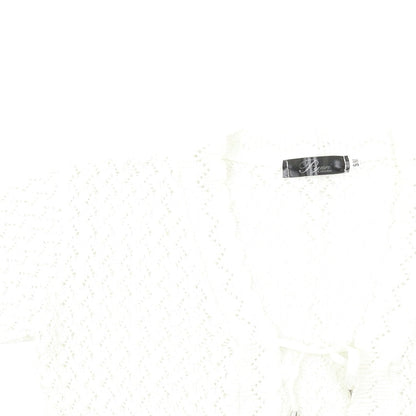 Pyari Womens White  Knit Cardigan Jumper Size S