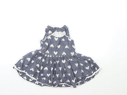 Yound Dimension Baby Blue Polka Dot  Fit & Flare  Size 12 Months