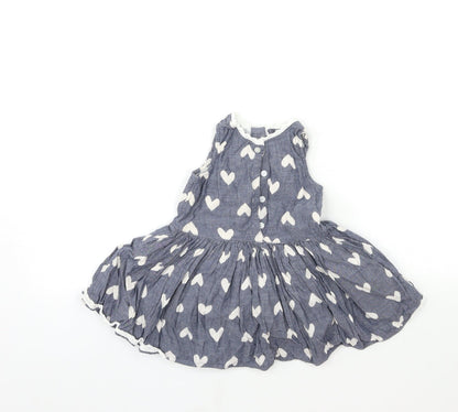 Yound Dimension Baby Blue Polka Dot  Fit & Flare  Size 12 Months