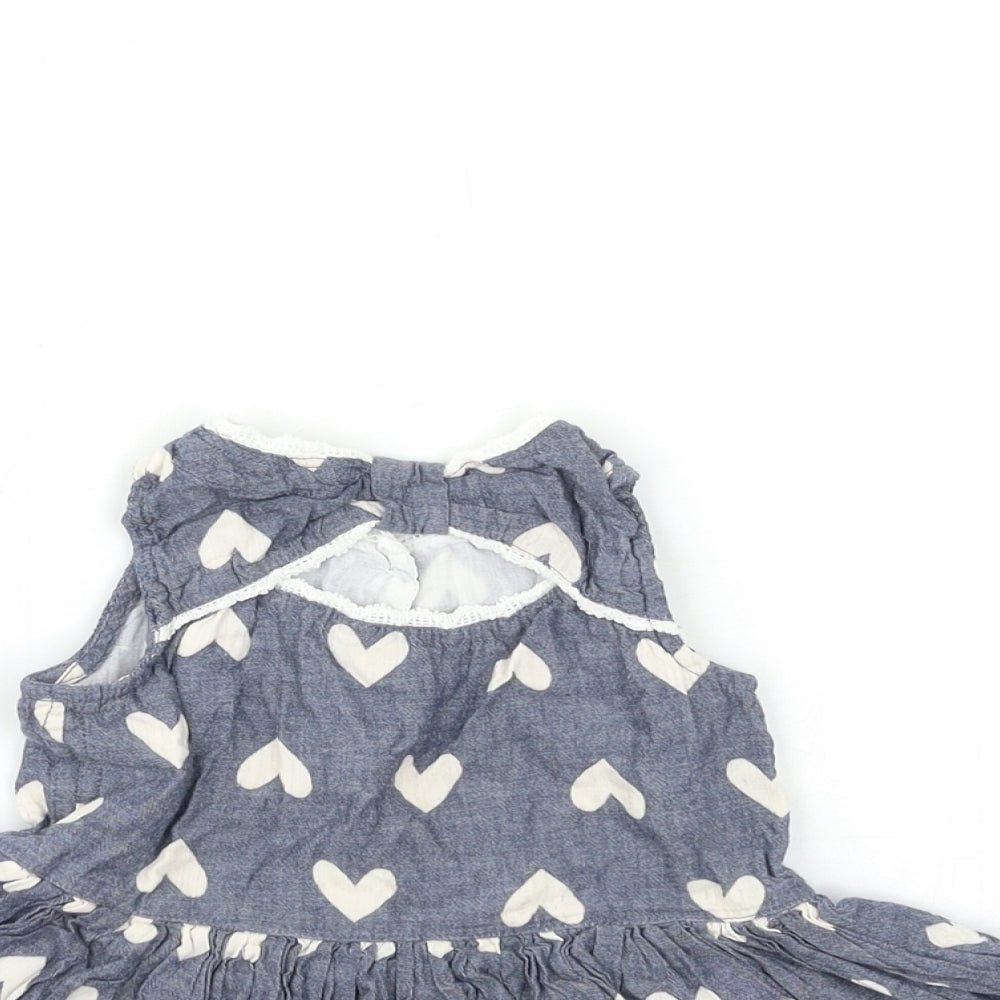 Yound Dimension Baby Blue Polka Dot  Fit & Flare  Size 12 Months