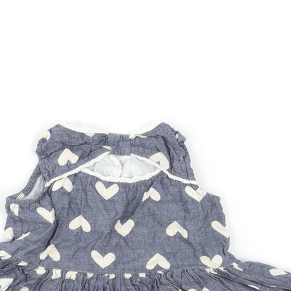Yound Dimension Baby Blue Polka Dot  Fit & Flare  Size 12 Months