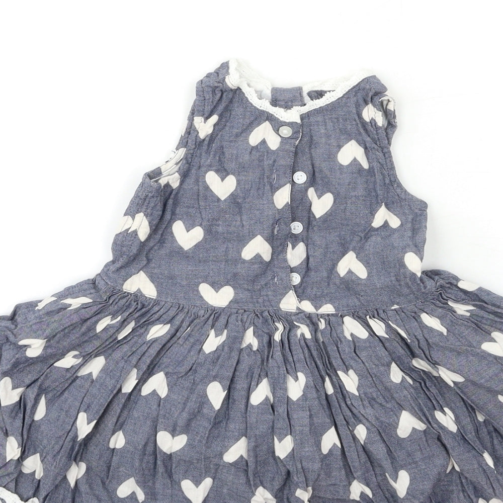 Yound Dimension Baby Blue Polka Dot  Fit & Flare  Size 12 Months
