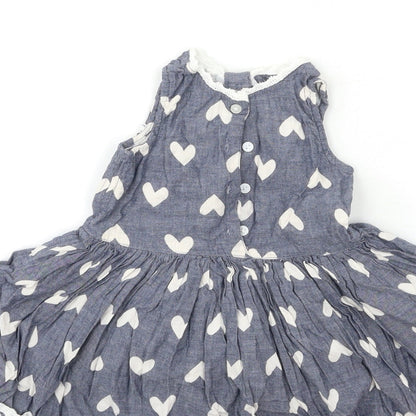 Yound Dimension Baby Blue Polka Dot  Fit & Flare  Size 12 Months