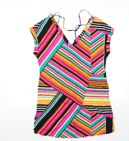 Papaya Womens Pink Striped  Basic Blouse Size 10