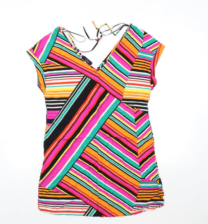 Papaya Womens Pink Striped  Basic Blouse Size 10