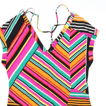 Papaya Womens Pink Striped  Basic Blouse Size 10