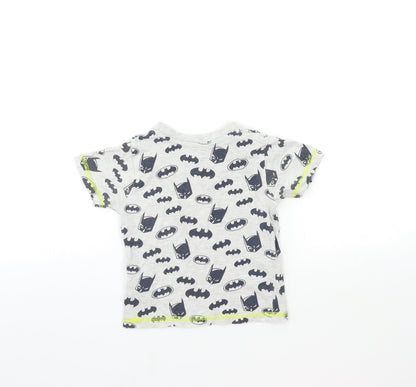Batman Baby Grey   Basic T-Shirt Size 12 Months  - Little Hero