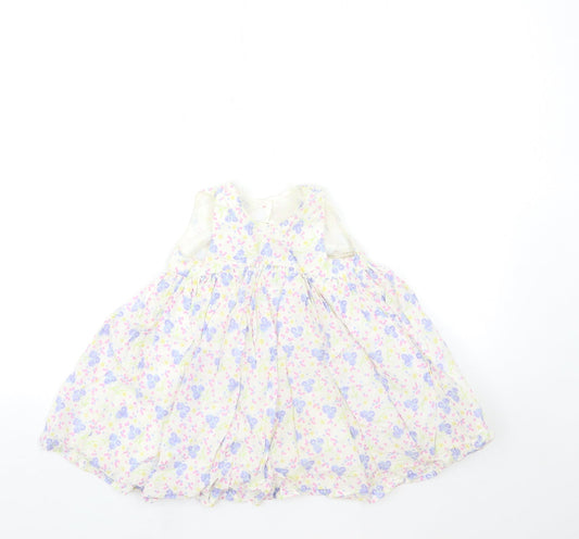 Mothercare Baby White Floral  Fit & Flare  Size 12-18 Months