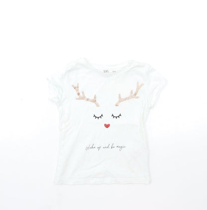 F&F Baby White   Basic T-Shirt Size 3-6 Months  - christmas