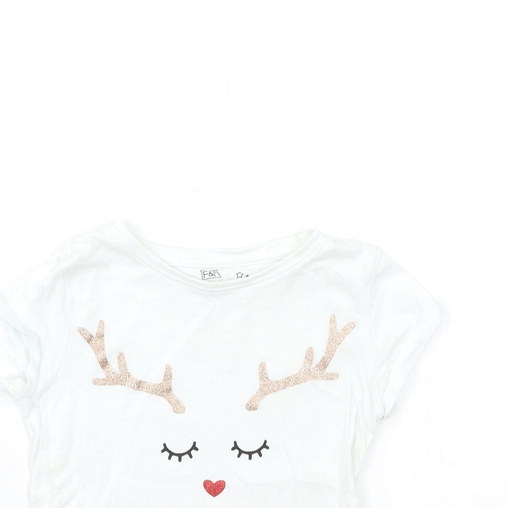 F&F Baby White   Basic T-Shirt Size 3-6 Months  - christmas