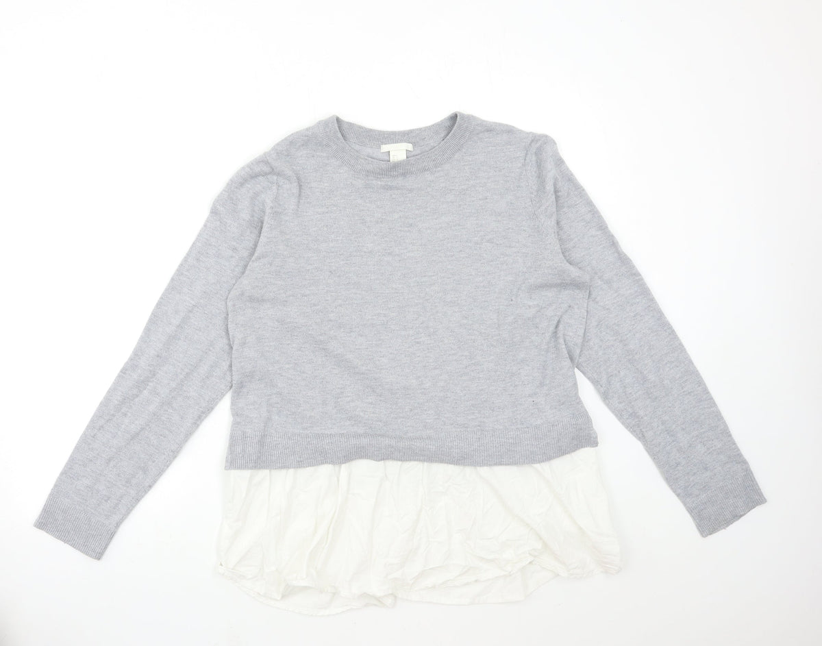 Womens UK Size L H&M Grey Pullover Jumper