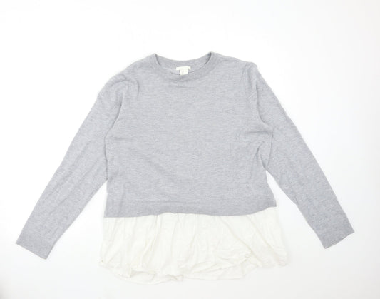 Womens UK Size L H&M Grey Pullover Jumper