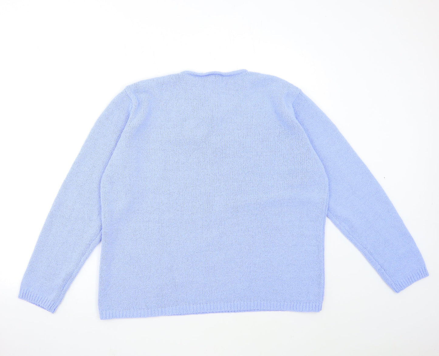 Claire Ashton Womens Blue  Knit Pullover Jumper Size 14