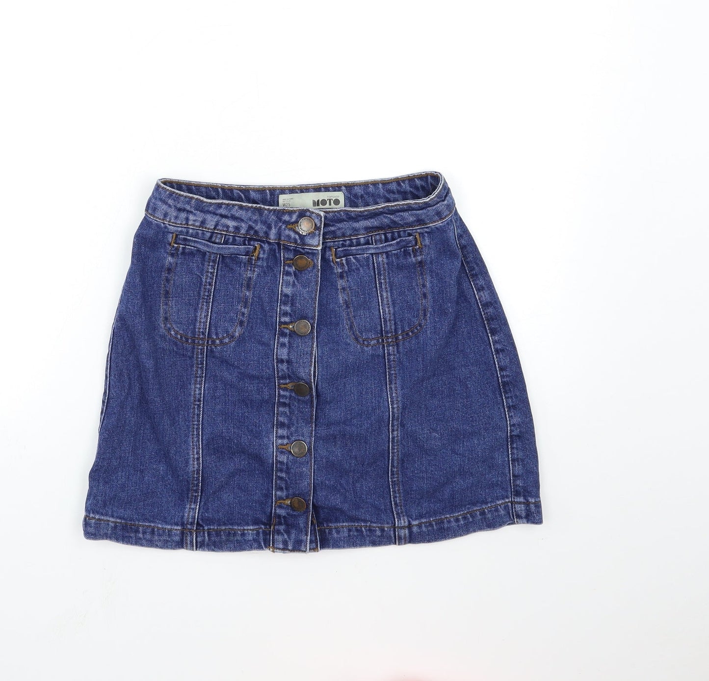 Womens UK Size 25 in Topshop Mini Denim Skirt