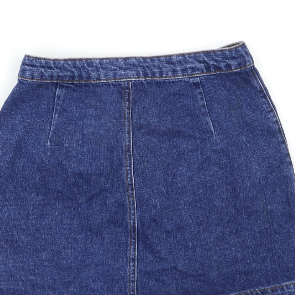 Womens UK Size 25 in Topshop Mini Denim Skirt