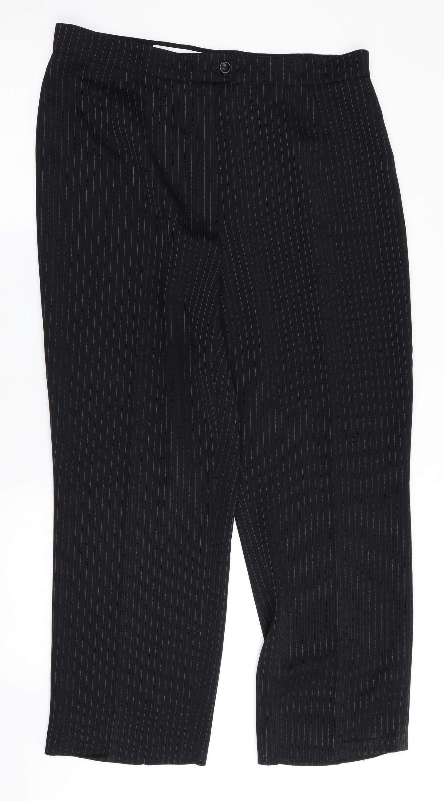 Gerry Weber Womens Black Striped  Trousers  Size 16 L26 in
