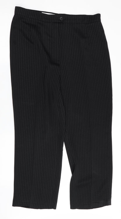 Gerry Weber Womens Black Striped  Trousers  Size 16 L26 in