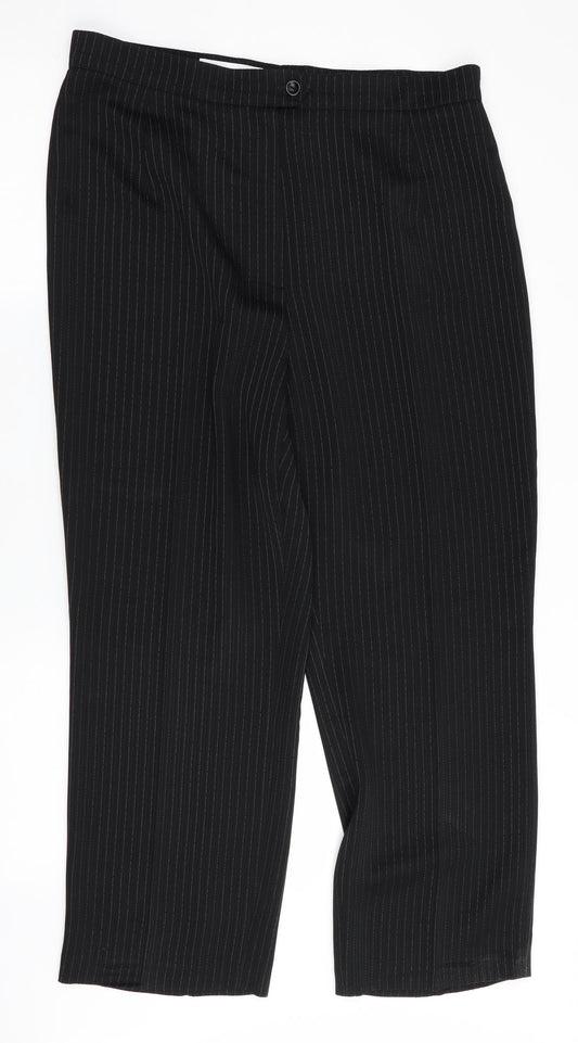 Gerry Weber Womens Black Striped  Trousers  Size 16 L26 in