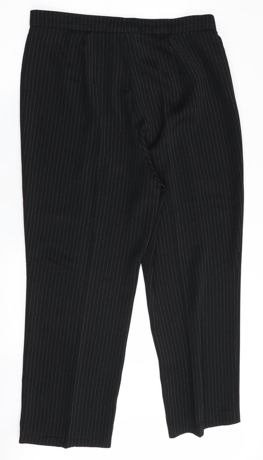 Gerry Weber Womens Black Striped  Trousers  Size 16 L26 in