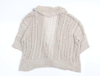 Womens UK Size 10 M&S Beige Cardigan Jumper