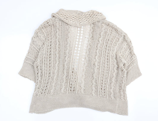 Womens UK Size 10 M&S Beige Cardigan Jumper