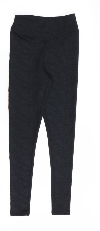 boux sport Womens Black Geometric  Jegging Leggings Size 6 L27 in - Stretch waistband/legging