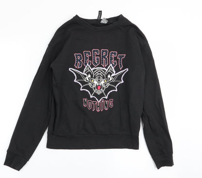 Womens UK Size XS Divided by H&M Black Pullover Jumper