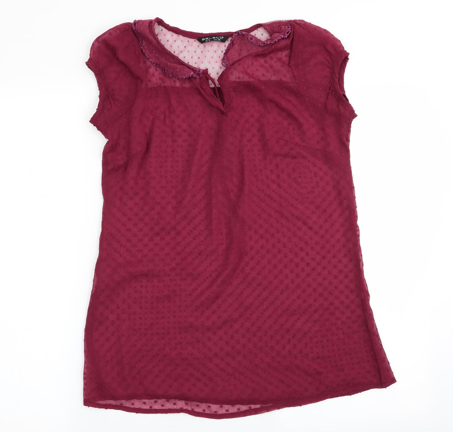 Womens UK Size 8 Select Red Basic Blouse