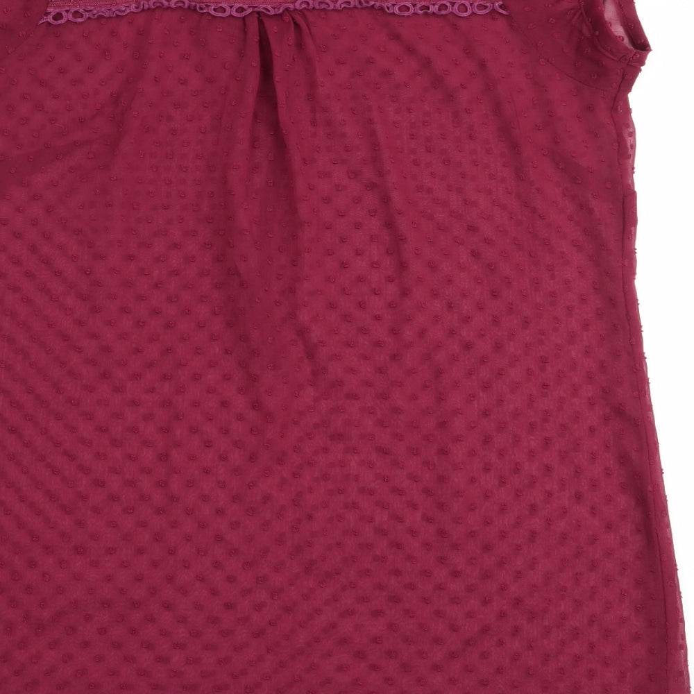 Womens UK Size 8 Select Red Basic Blouse