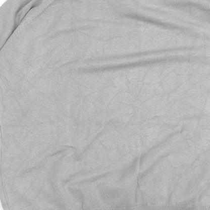 Womens UK Size M BASSINI Grey Basic T-Shirt