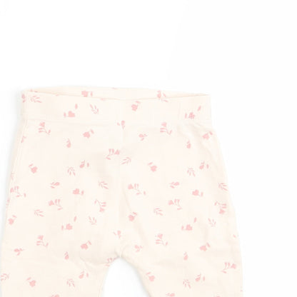 Asda George Girls Beige Floral  Jogger Leggings Size 3-6 Months  - legging
