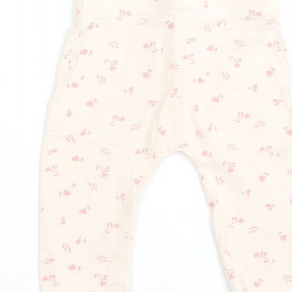 Asda George Girls Beige Floral  Jogger Leggings Size 3-6 Months  - legging