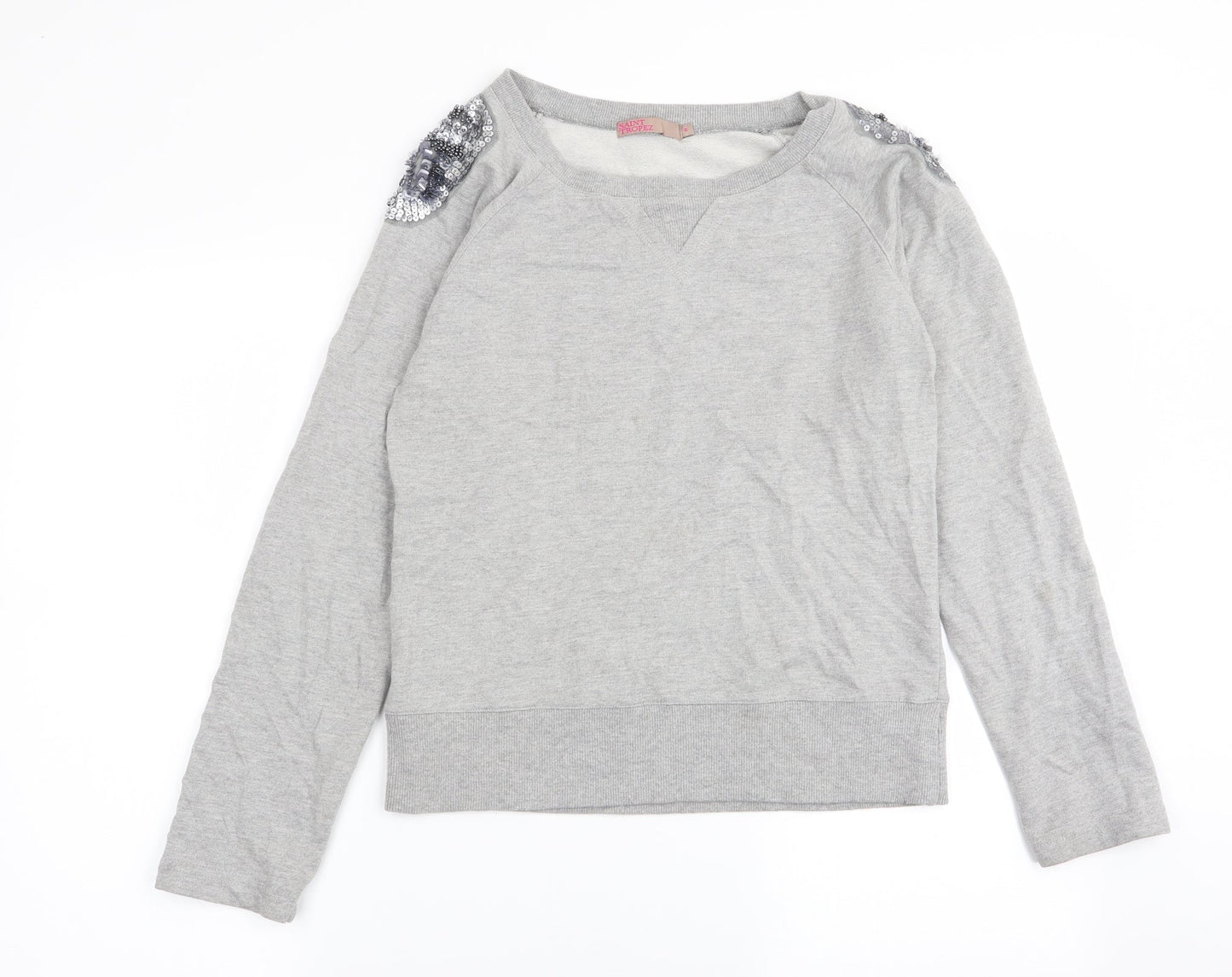 Womens UK Size S saint tropez Grey Pullover Jumper