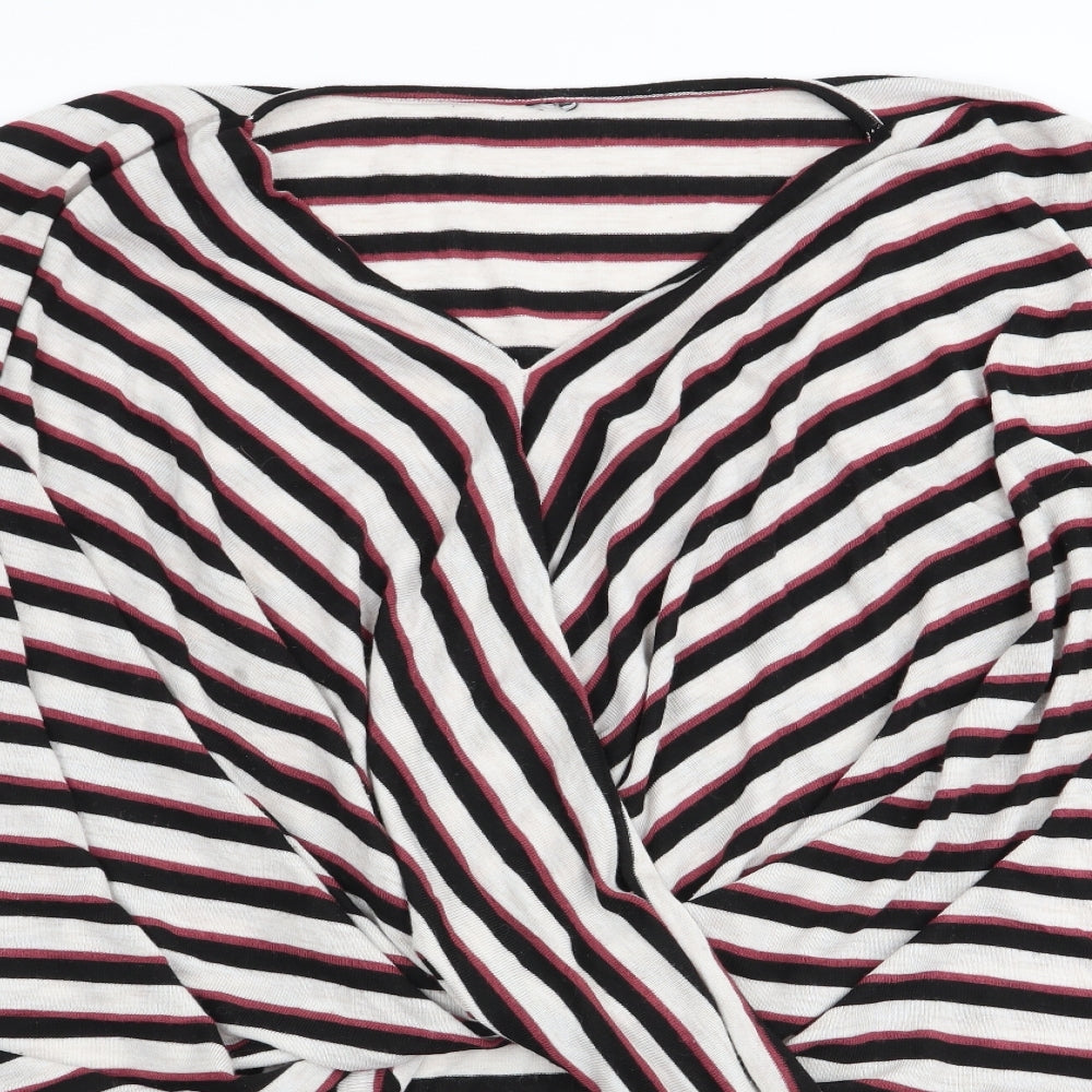 VERO MODA Womens Multicoloured Striped  Basic T-Shirt Size 10