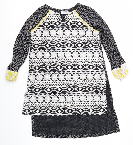 Front view of MARIA B women’s multicoloured geometric fit & flare, size S