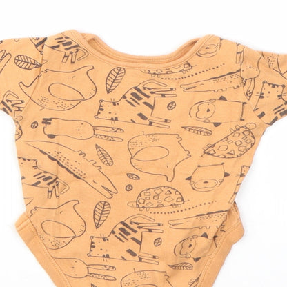 ANYDAY Girls Orange Animal Print  Babygrow One-Piece Size 3-6 Months