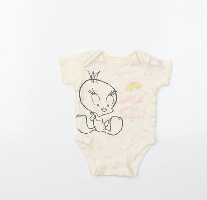 George Girls Ivory Animal Print  Babygrow One-Piece Size 0-3 Months
