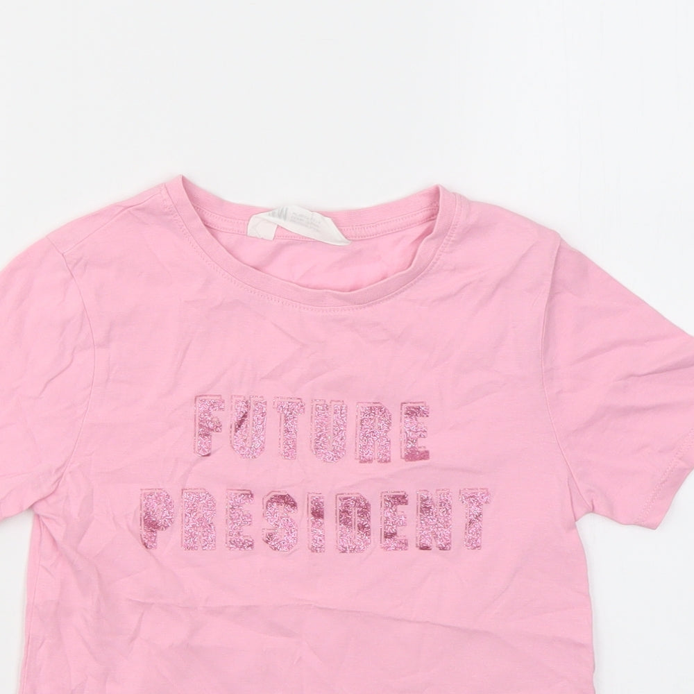 H&M Girls Pink   Basic T-Shirt Size 7-8 Years