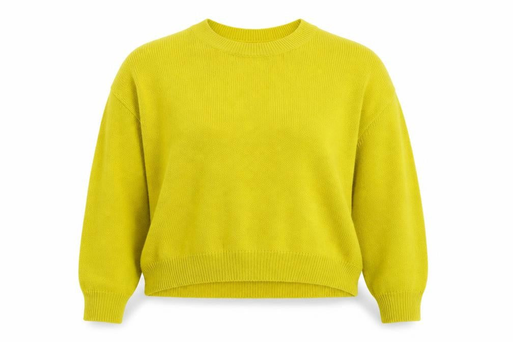 Womens UK Size L Divided Yellow Pullover Jumper