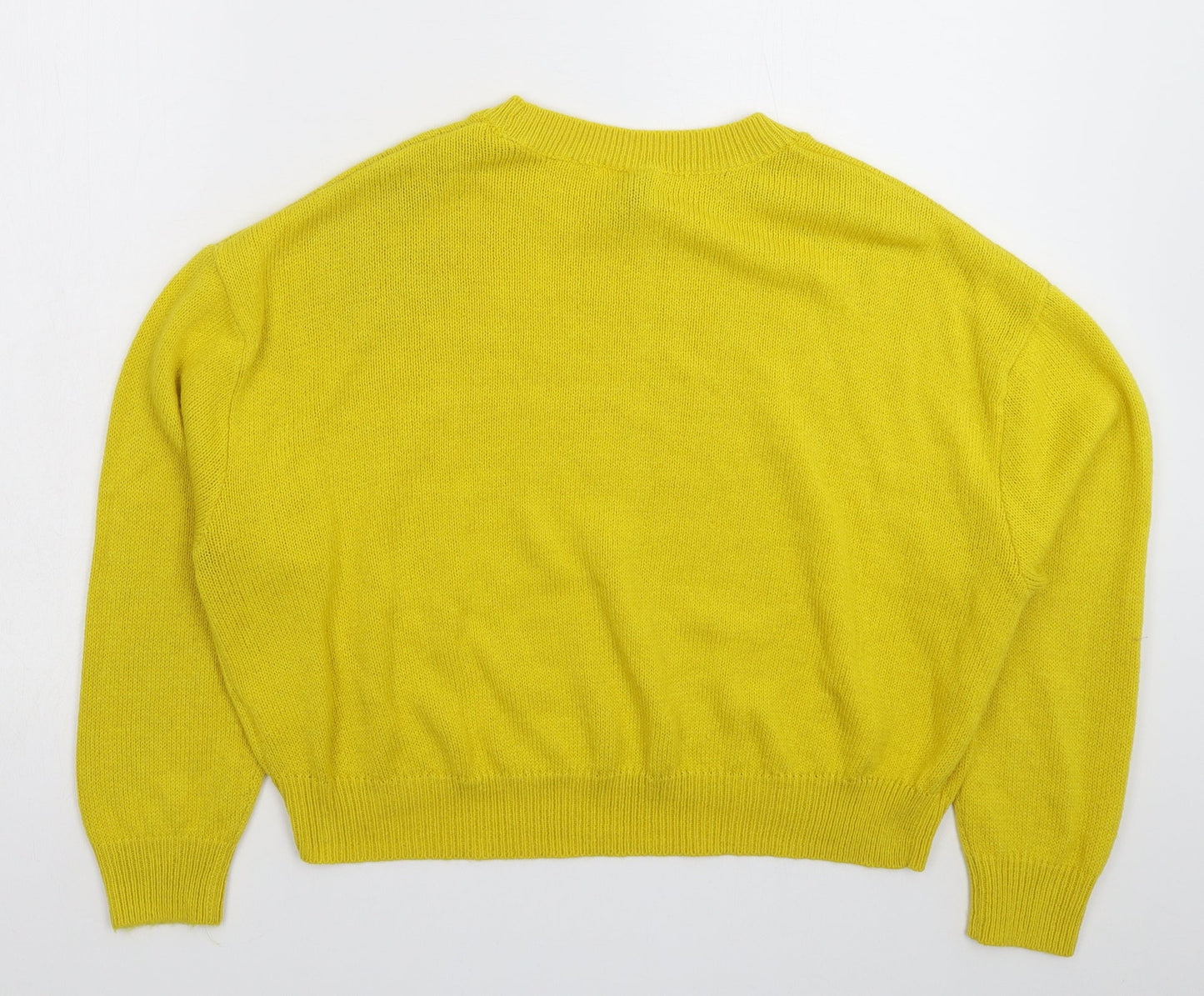 Womens UK Size L Divided Yellow Pullover Jumper
