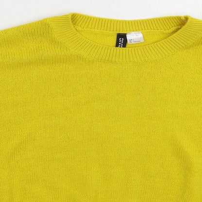 Womens UK Size L Divided Yellow Pullover Jumper