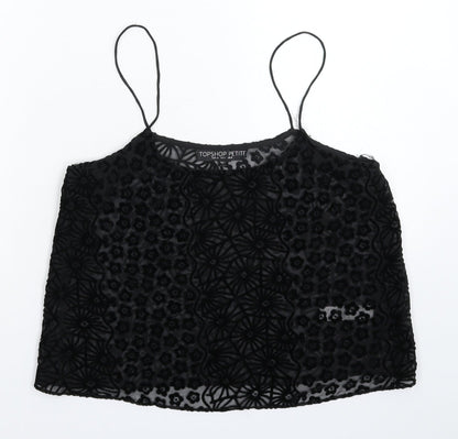 Womens UK Size 8 Topshop Black Basic Tank