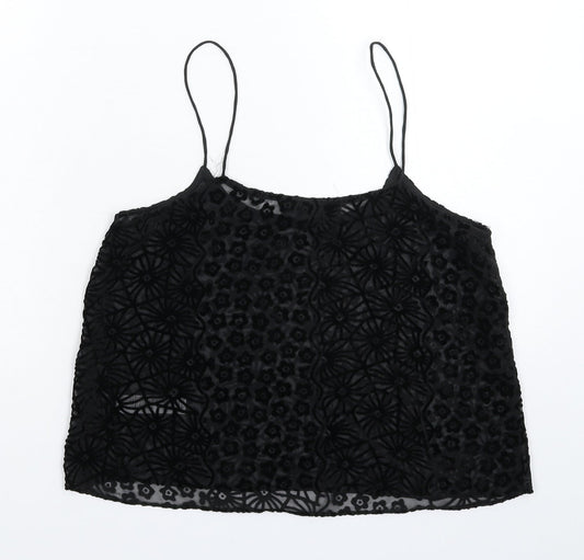 Womens UK Size 8 Topshop Black Basic Tank